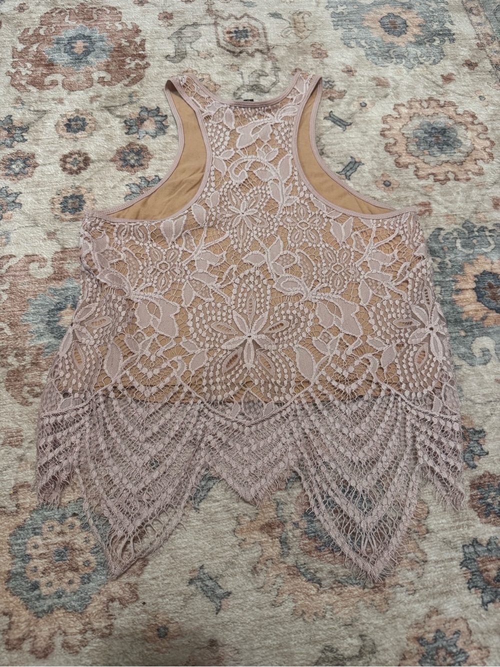 Express Pink Crochet Lace Halter Camisole XS